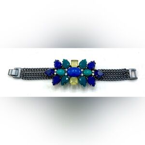 Stella & Dot Peacock Cobalt, Teal & Lemon Gem Bracelet